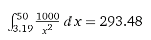 ecuación: integral sobre el conjunto más pequeño de transacciones